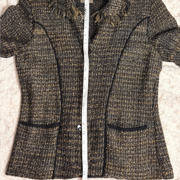 Vintage Millma Handloomed Alpaca Blend Open Front Tweed Cardigan Blazer - Picture 14 of 16